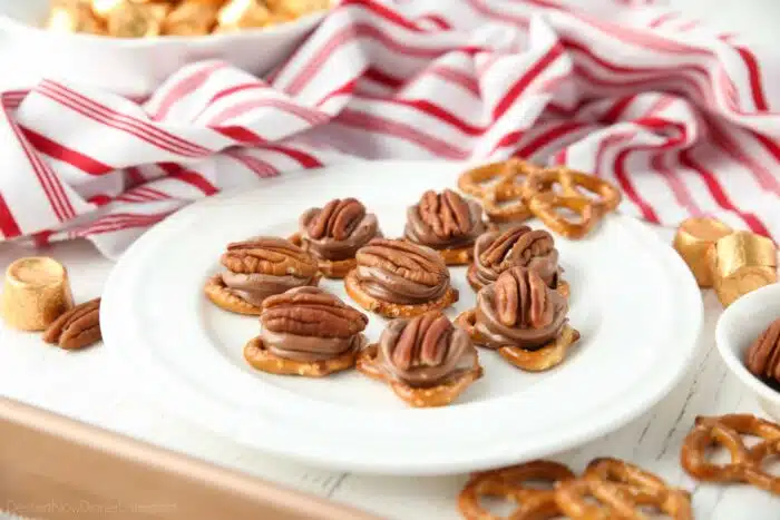 Plate of Rolo Pretzels.