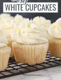 Labeled image of Easy White Cupcakes for Pinterest.