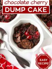 Labeled image of Chocolate Cherry Dump Cake for Pinterest.