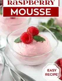 Labeled image of Raspberry Mousse for Pinterest.