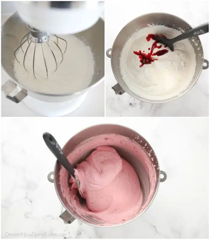 Steps to make raspberry mousse.