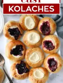 Labeled image of Easy Kolaches Recipe for Pinterest.