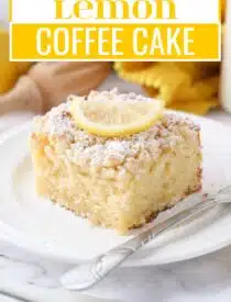 Labeled image of Lemon Coffee Cake for Pinterest.