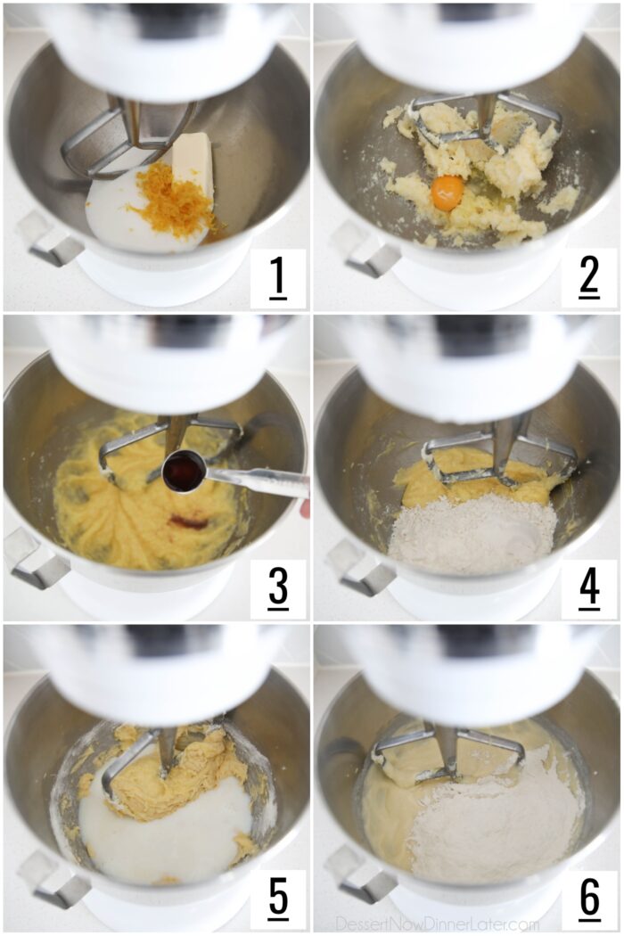 Steps to make lemon cake batter.