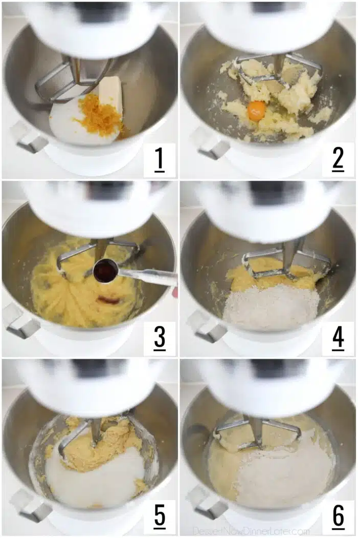 Steps to make lemon cake batter.