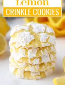 Labeled image of Lemon Crinkle Cookies for Pinterest.