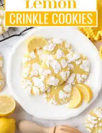Labeled image of Lemon Crinkle Cookies for Pinterest.