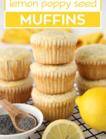 Labeled image of Lemon Poppy Seed Muffins for Pinterest.