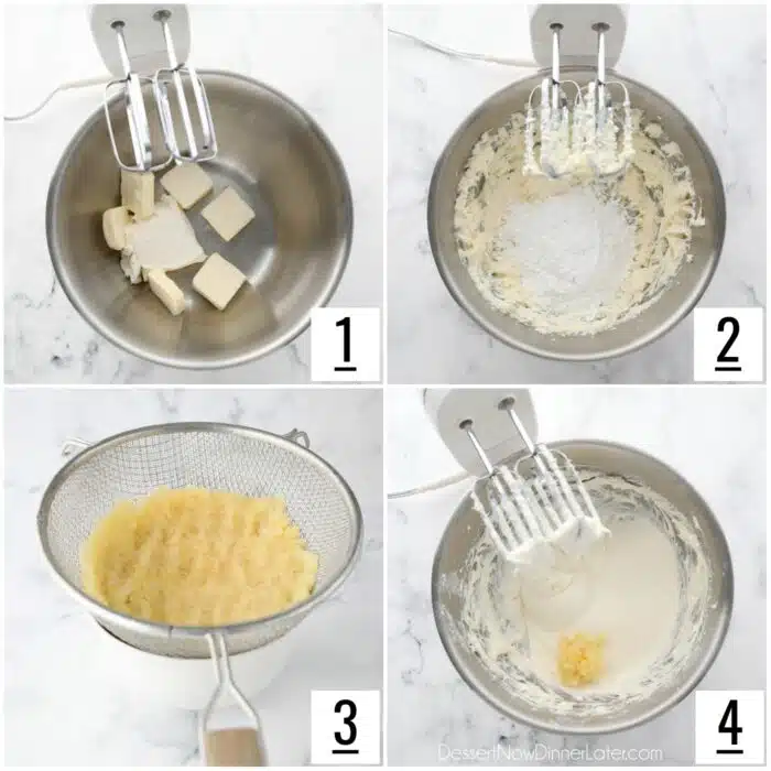 Steps to make pineapple cream cheese filling.