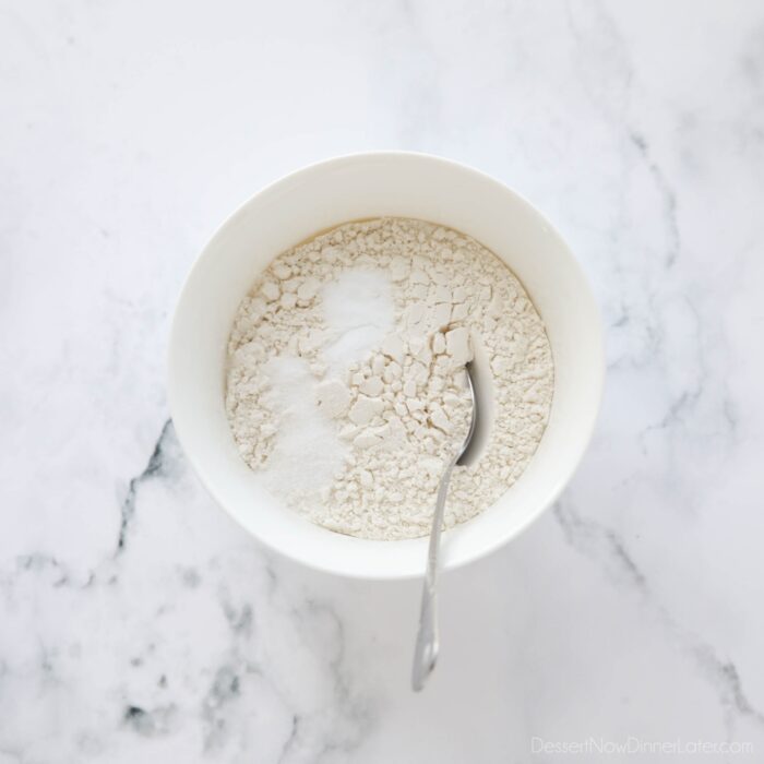 Dry ingredients in a bowl.