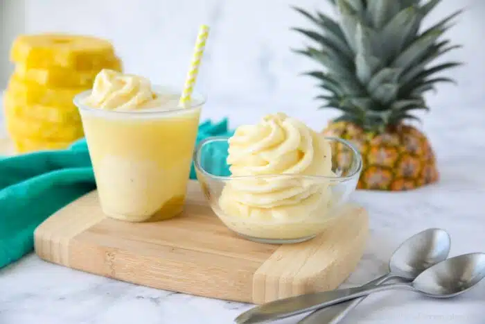 Homemade Pineapple Dole Whip and Dole Float.