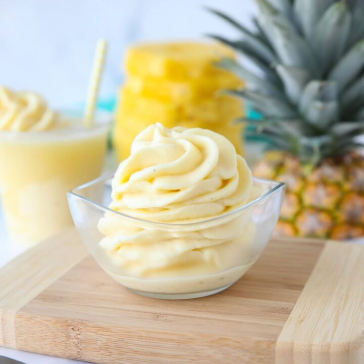 Dole Whip swirled in a small dish.