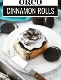 Labeled image of Oreo Cinnamon Rolls for Pinterest.