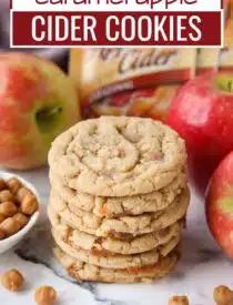 Labeled image of Caramel Apple Cider Cookies for Pinterest.