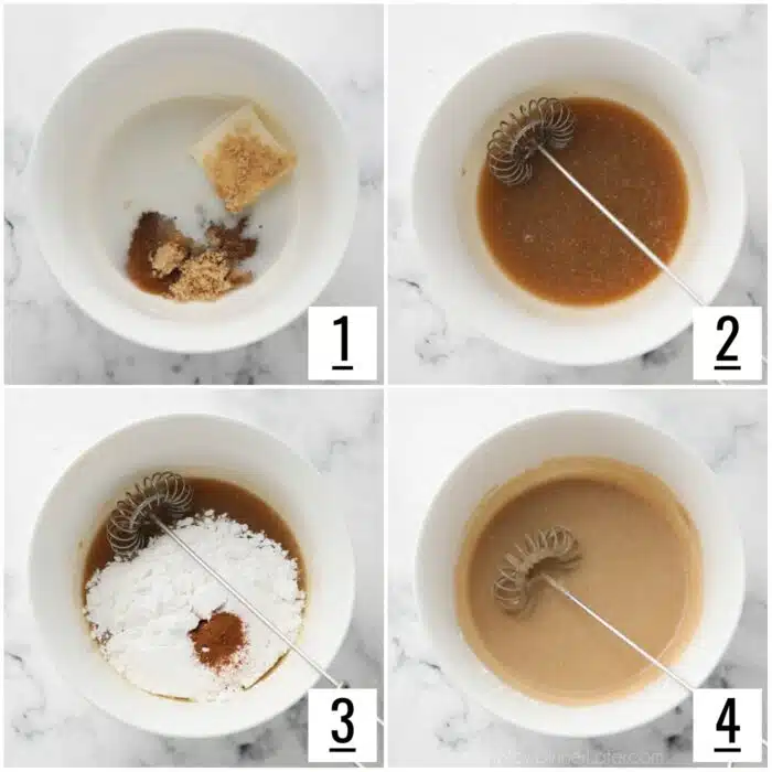 Steps to make cinnamon brown sugar glaze.