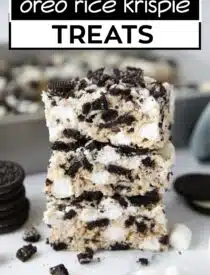Labeled image of Oreo Rice Krispie Treats for Pinterest.