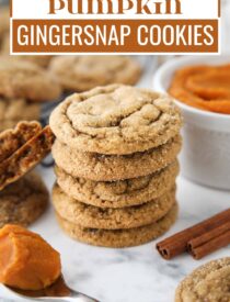 Labeled image of Pumpkin Gingersnap Cookies for Pinterest.