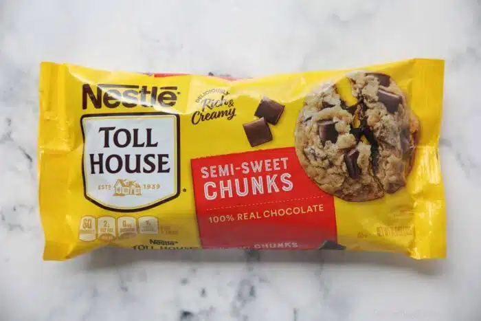 Bag of Nestle Toll House Semi-Sweet Chunks.