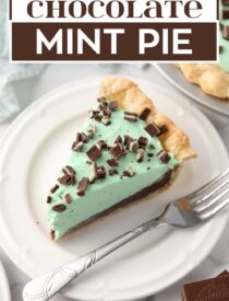 Labeled image of Chocolate Mint Pie for Pinterest.