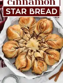 Labeled image of Cinnamon Star Bread for Pinterest.