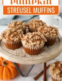 Labeled image of Pumpkin Streusel Muffins for Pinterest.
