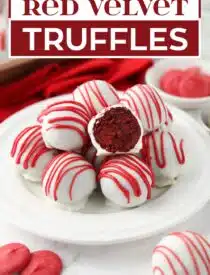 Labeled image of Red Velvet Truffles for Pinterest.
