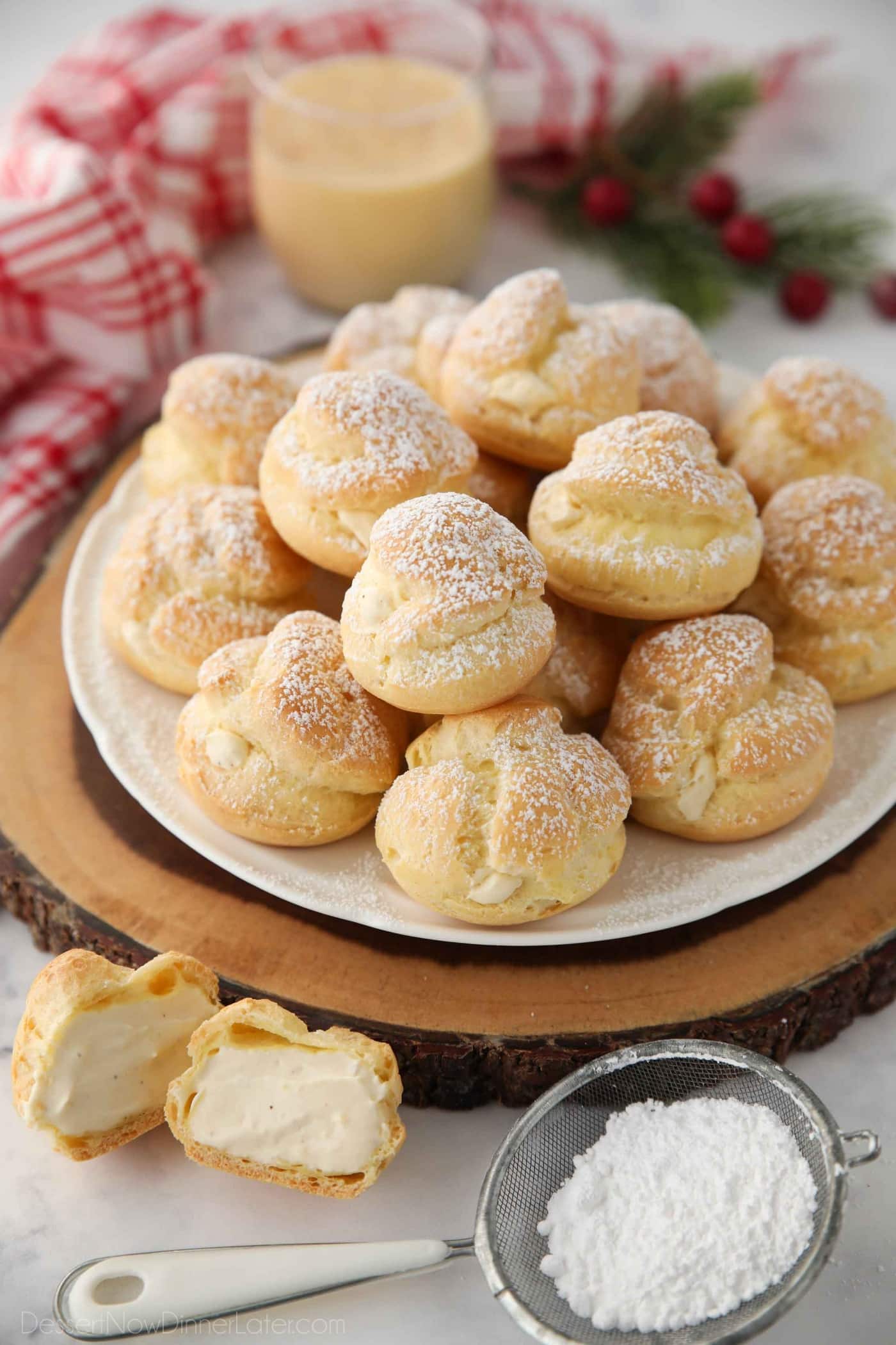 Eggnog Cream Puffs Dessert Now Dinner Later