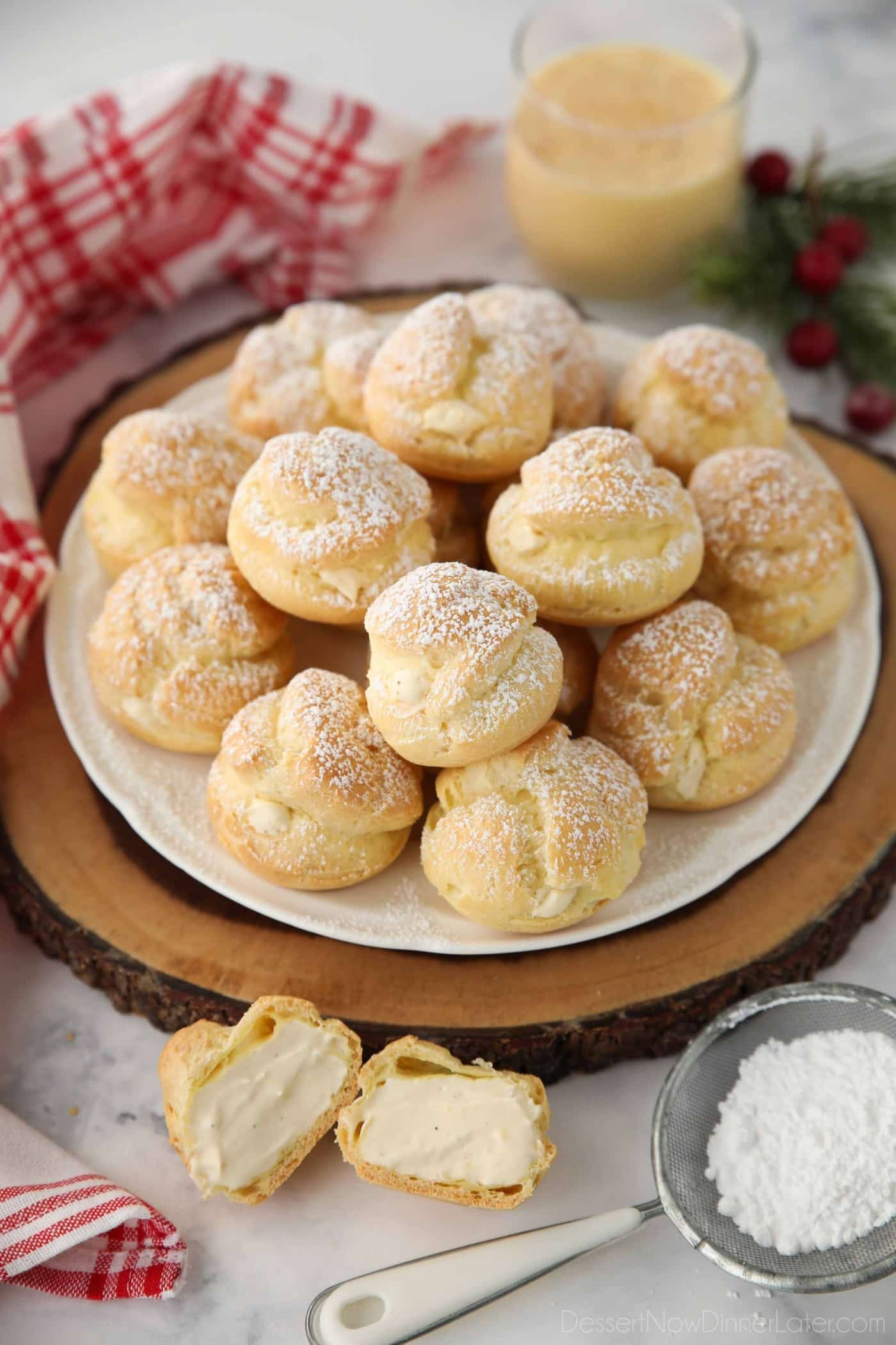 Eggnog Cream Puffs Dessert Now Dinner Later