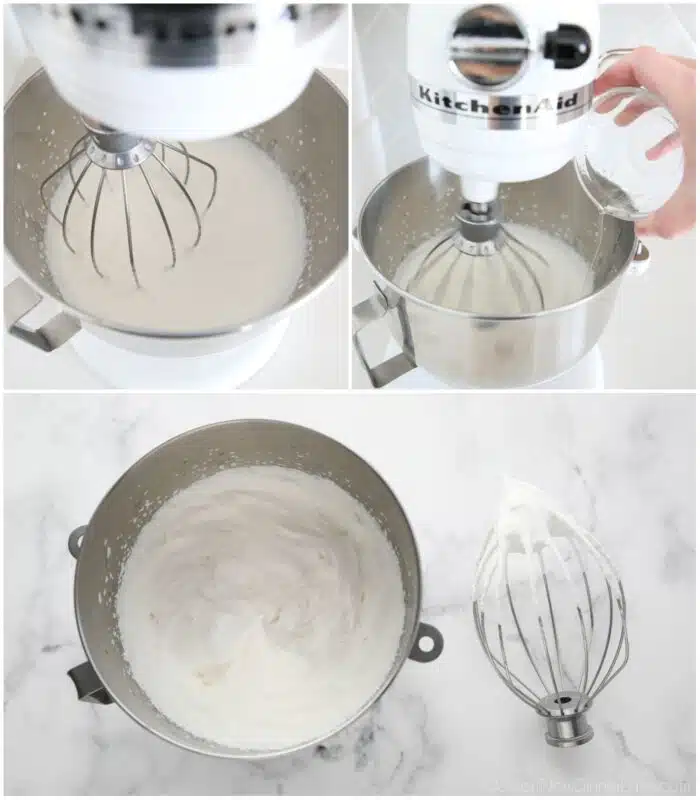 Steps to make stabilized whipped cream for mousse.