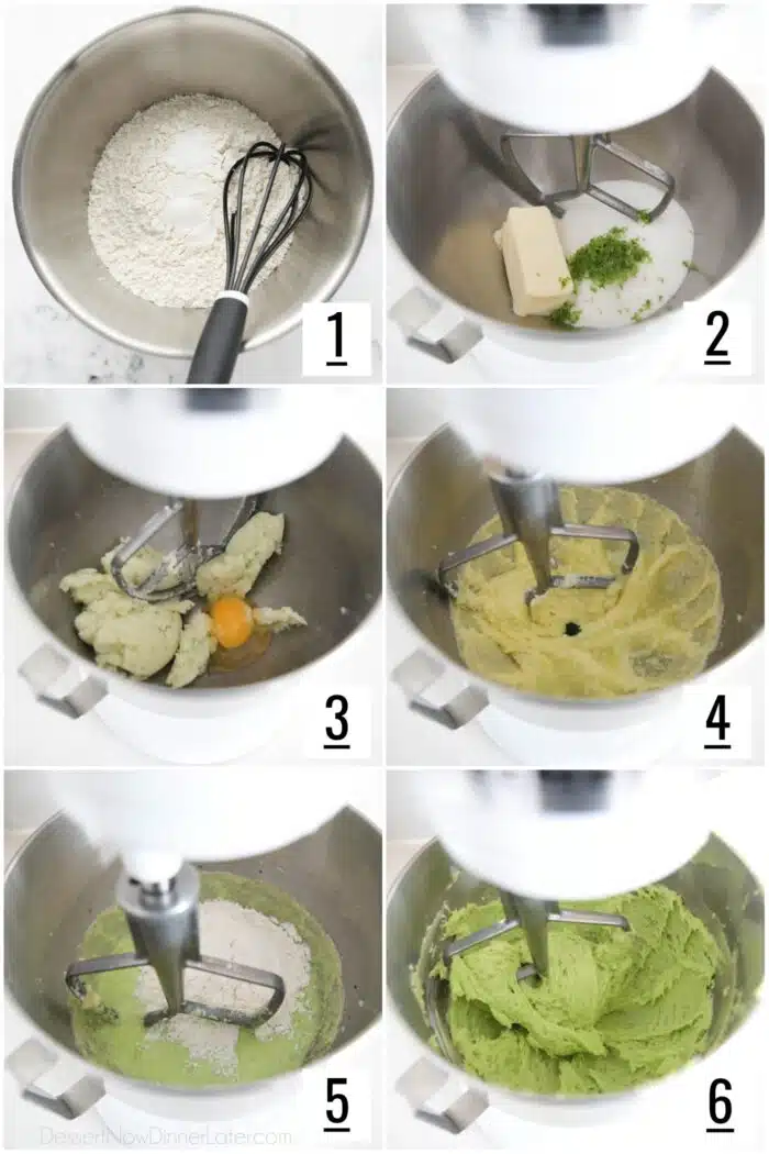 Steps to make lime cookies.