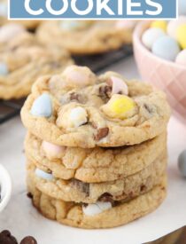 Labeled image of Cadbury Egg Cookies for Pinterest.