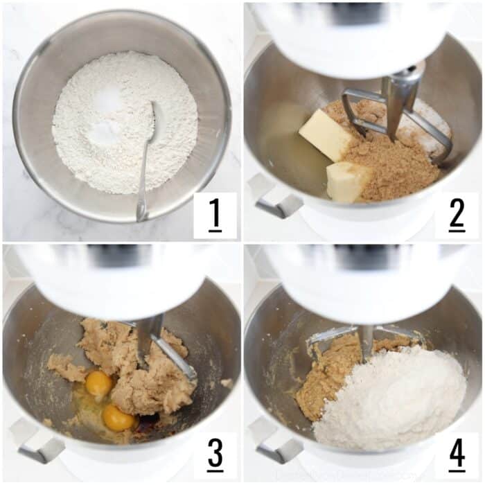 Steps to make cookie dough.