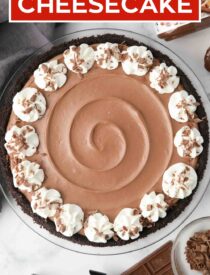 Labeled image of No Bake Nutella Cheesecake for Pinterest.