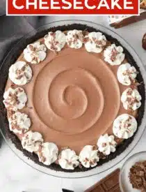 Labeled image of No Bake Nutella Cheesecake for Pinterest.