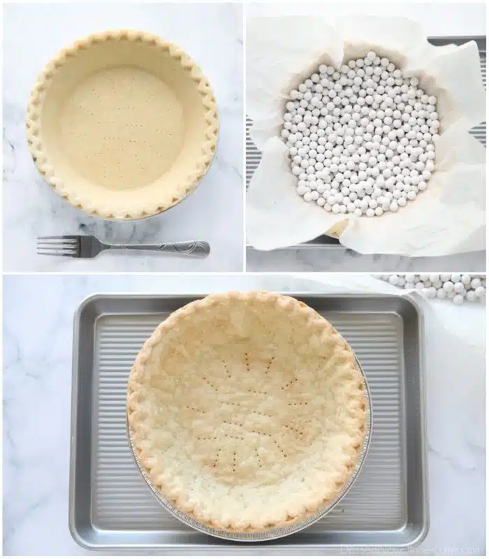 Steps to blind bake a pie crust.