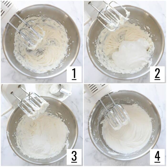 Steps to make marshmallow frosting.