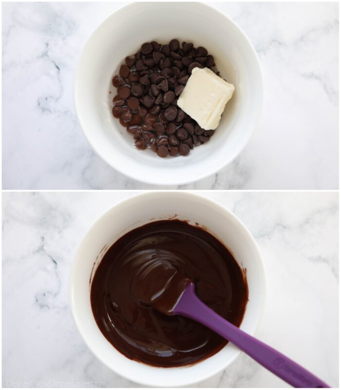 Steps to make fudge sauce.