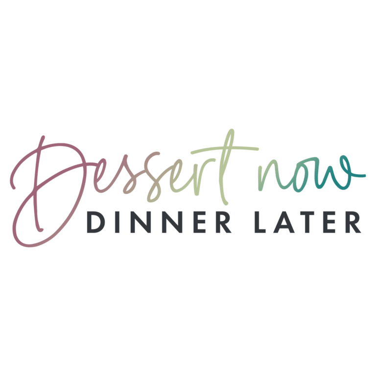 Dessert Now Dinner Later logo.