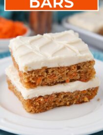 Labeled image of Carrot Cake Bars for Pinterest.