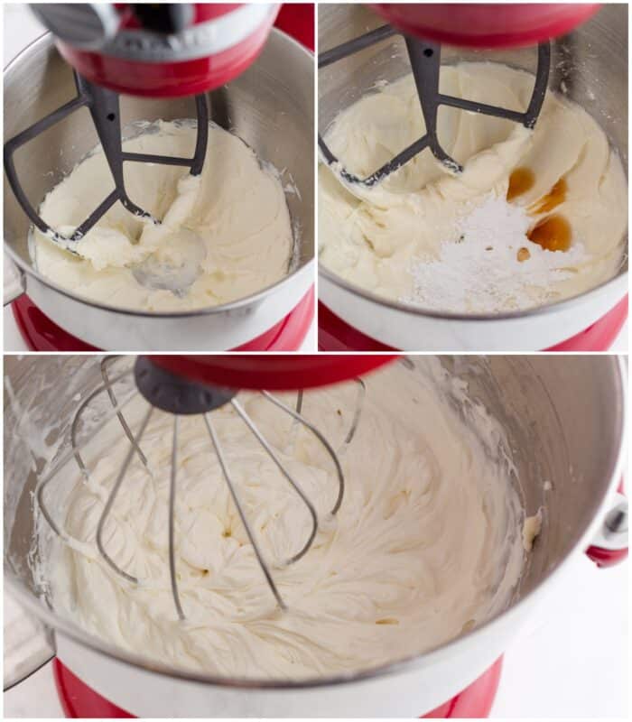 Steps to make whipped cream cheese.