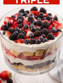 Labeled image of Red White and Blue Trifle for Pinterest.