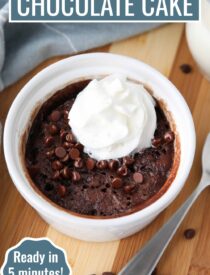 Labeled image of Microwave Chocolate Cake for Pinterest.