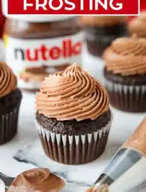 Labeled image of Nutella Frosting for Pinterest.