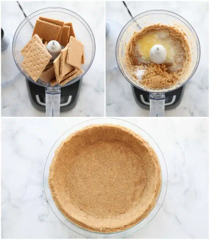 Steps to make graham cracker crust.