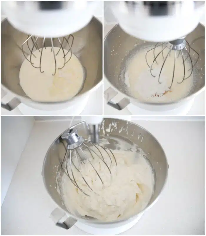 Steps to make stabilized whipped cream.