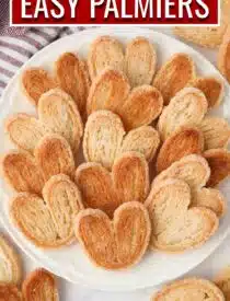 Labeled image of Palmier Cookies for Pinterest.