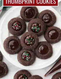Labeled image of Chocolate Thumbprint Cookies for Pinterest.