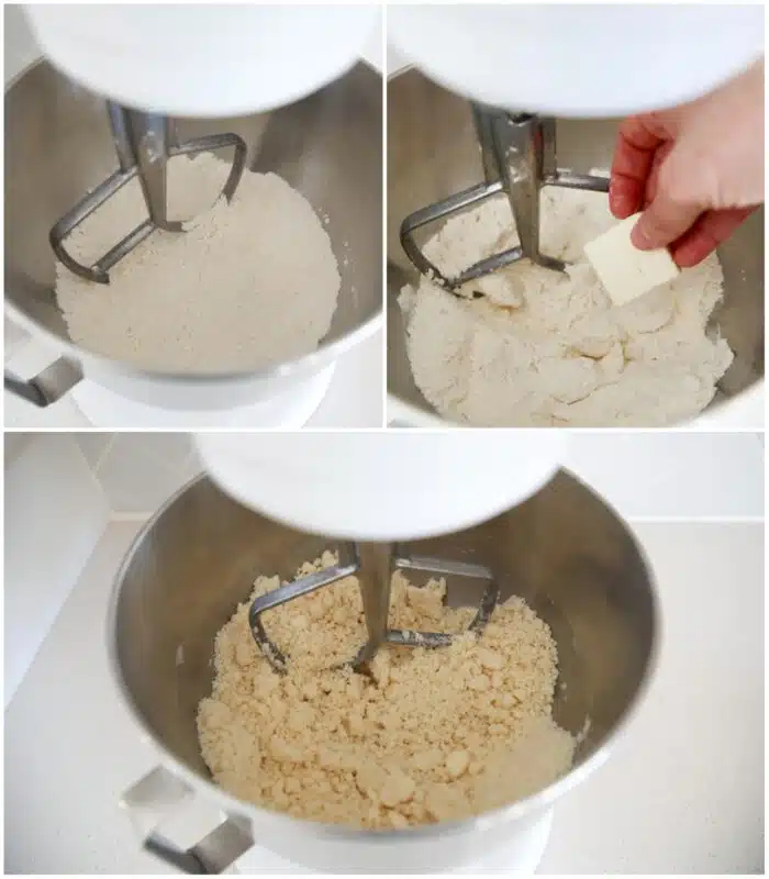 Steps to make shortbread crust.