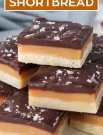 Labeled image of Chocolate Caramel Shortbread for Pinterest.