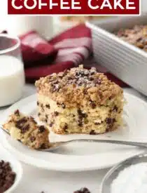 Labeled image of Chocolate Chip Coffee Cake for Pinterest.